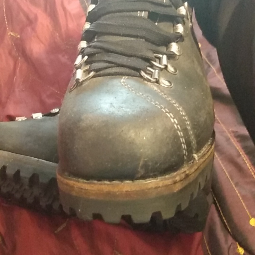 Rare Vintage Bally Black Leather Lace Up Combat Boots Size 6 - Picture 11 of 16